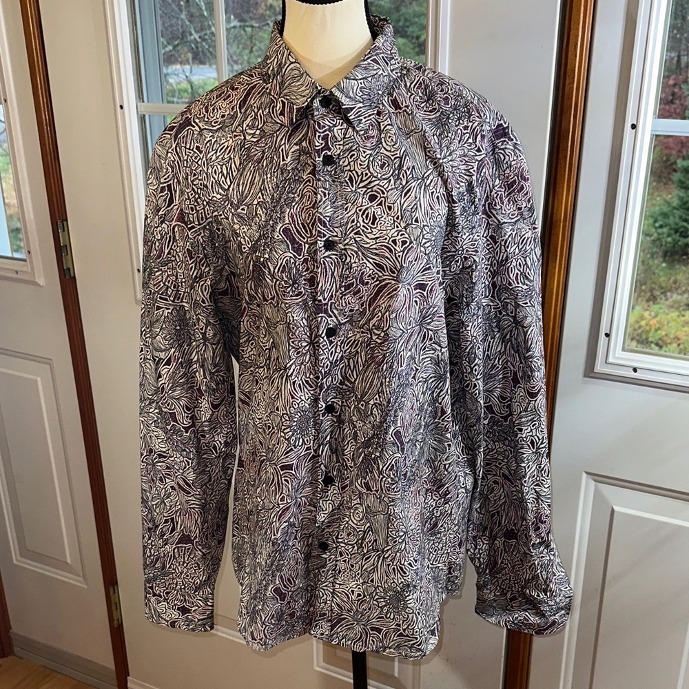 Desigual Man Blue, Pink and White Floral Dress Shirt